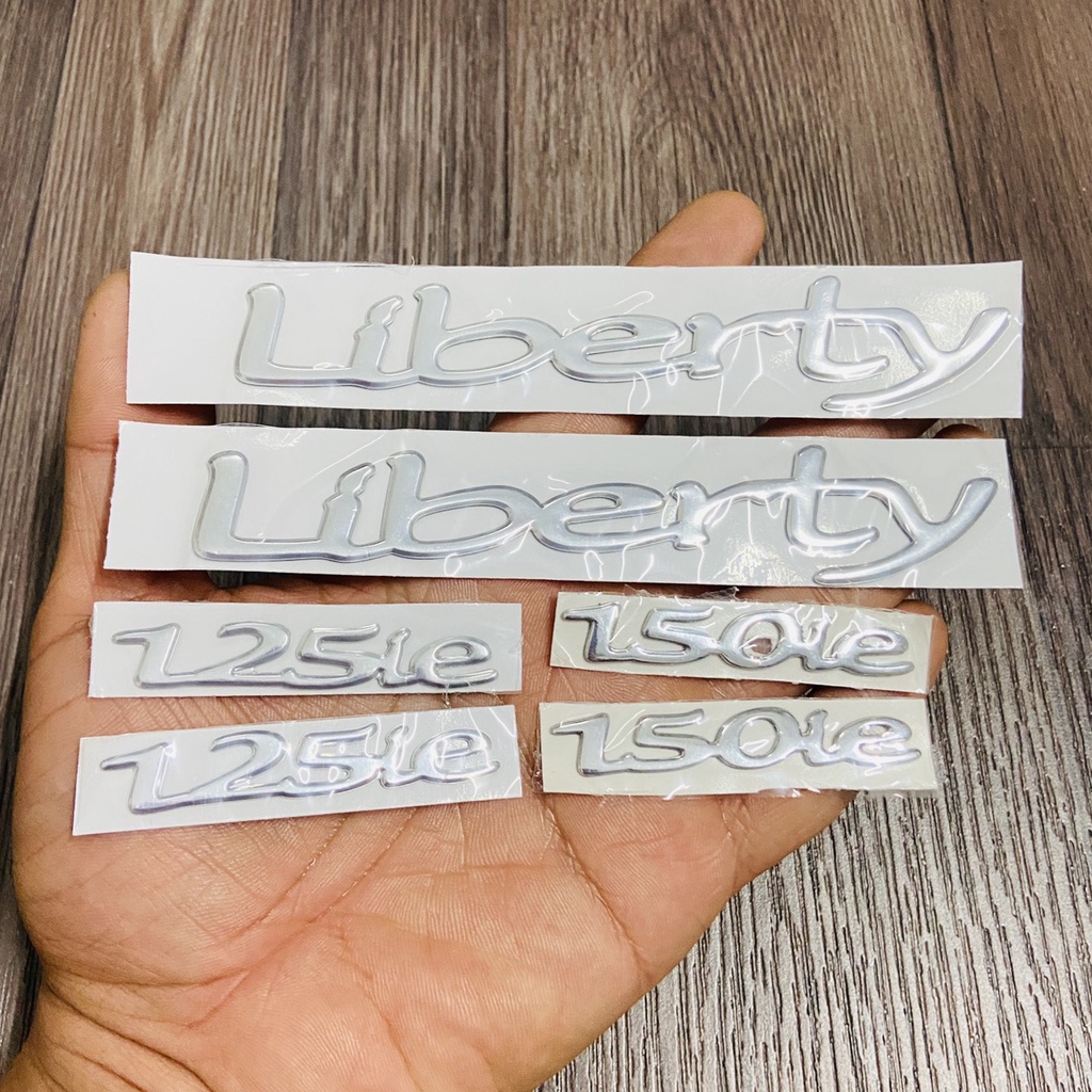 Bộ sưu tập tem chữ LIBERTY 125, 150ie, tem như ZIN theo xe chất liệu nhựa dẻo tân trang xe máy như mới (2 màu lựa chọn)