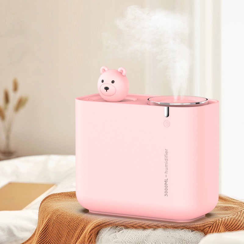 Máy phun sương tạo ẩm Fnelse dung tích 3l hình cây xương rồng/chú gấu tích hợp đèn ngủ LED