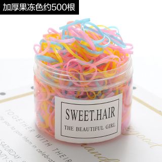 SET HỘP 500 CÁI THUN CỘT TÓC BÍNH ĐỦ MÀU