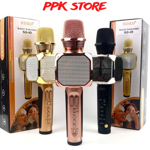 MIC karaoke bluetooth SD 10 kèm loa âm thanh tuyệt đỉnh - BH 6 tháng