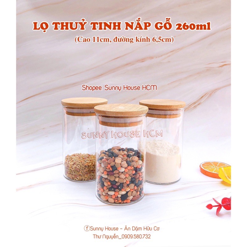 Lọ thuỷ tinh nắp gỗ nhiều size