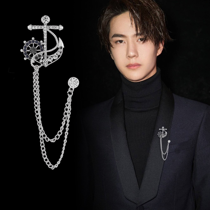 Ghim cài áo Vest Nam lapel Pin thời trang hình mỏ neo GH-306