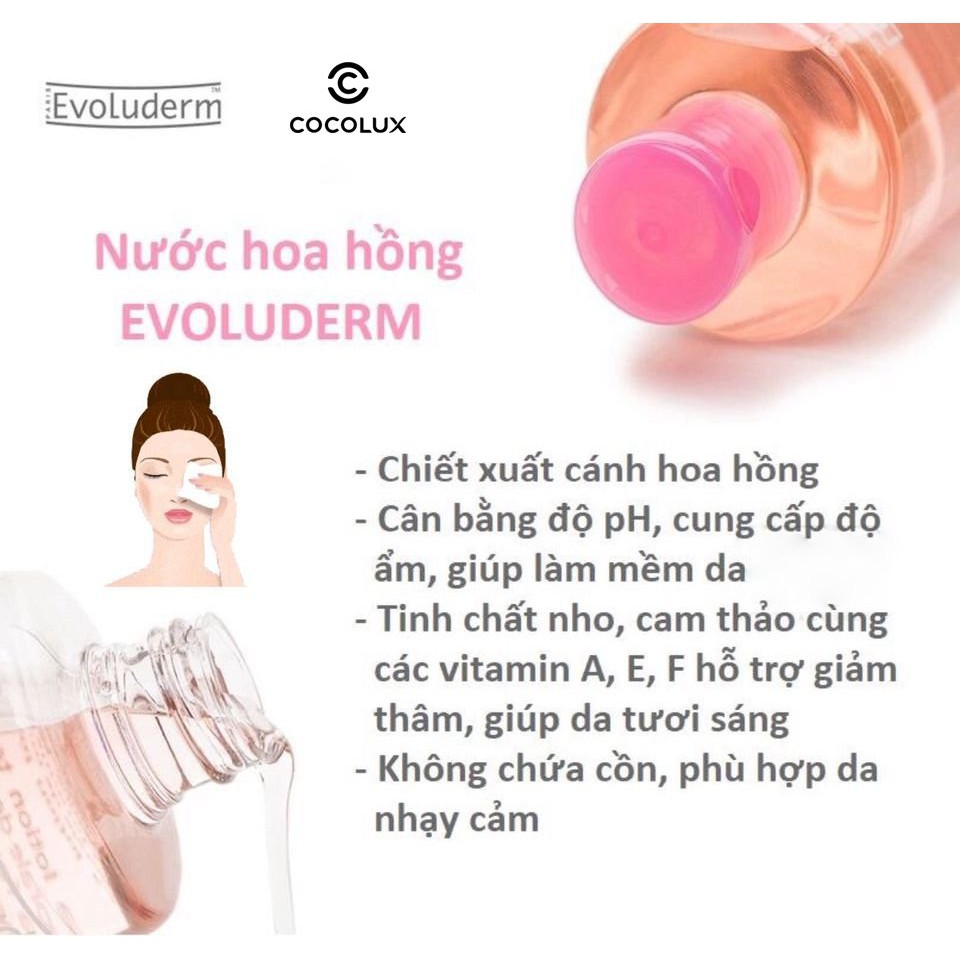 Nước hoa hồng Evoluderm Hồng [Coco shop]