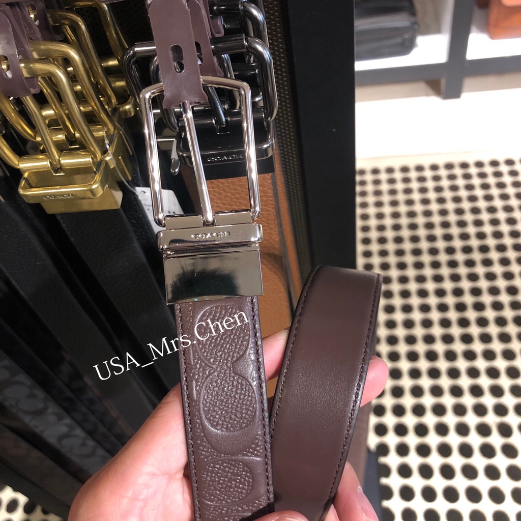 Thắt lưng khóa gài da COACH, hàng chính hãng có giấy chứng nhận mua hàng Thắt lưng nam thắt lưng Coach