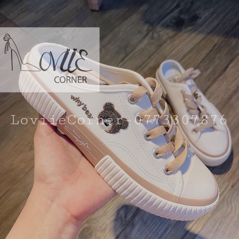 SỤC NỮ ĐẠP GÓT LOVIIECORNER - GIÀY BATA NỮ THỜI TRANG HÌNH GẤU XINH XẮN - GIÀY NỮ THỂ THAO - SNEAKER VẢI ĐẠP GÓT B211008 | WebRaoVat - webraovat.net.vn