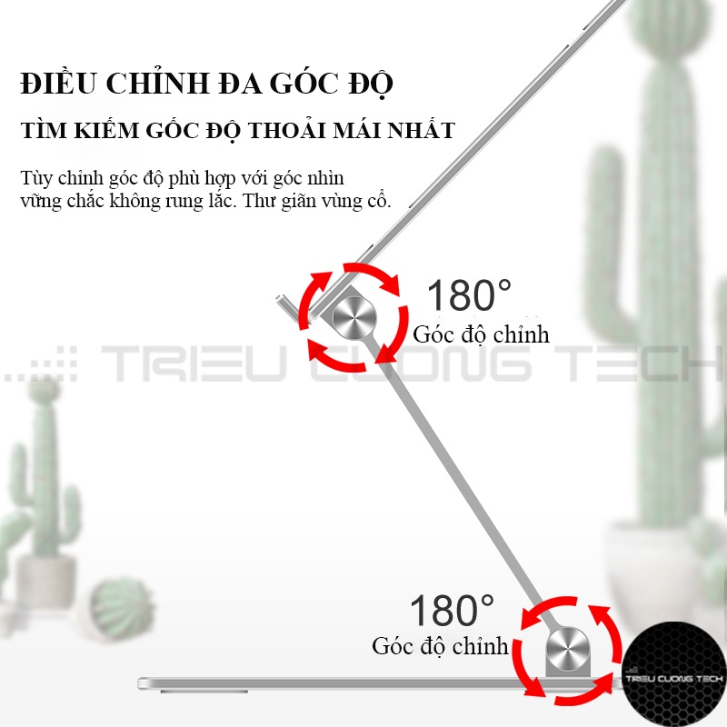 Giá Đỡ Laptop Triều Cường Tech Chất Liệu Hợp Kim Cao Cấp Tản Nhiệt Nâng Hạ Điều Chỉnh Độ Cao Gấp Gọn Size 10-18 Inches