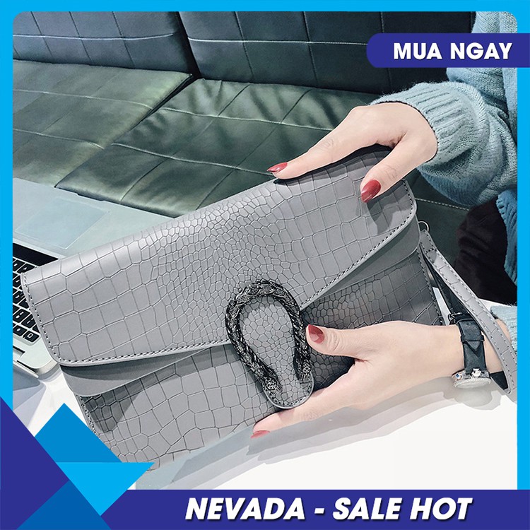 [ SALE HOT] Clutch Nữ cầm Tay Dự Tiệc Vân Khóa Rồng Hottrend NEDA8411