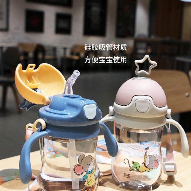 Bình Tập Uống Nước, Bình Tập Hút Có Dây Đeo Cho Bé Dung Tích 280ml