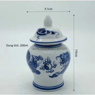 Choé cúng xanh lam (nhiều hoạ tiết sen + rồng phượng)