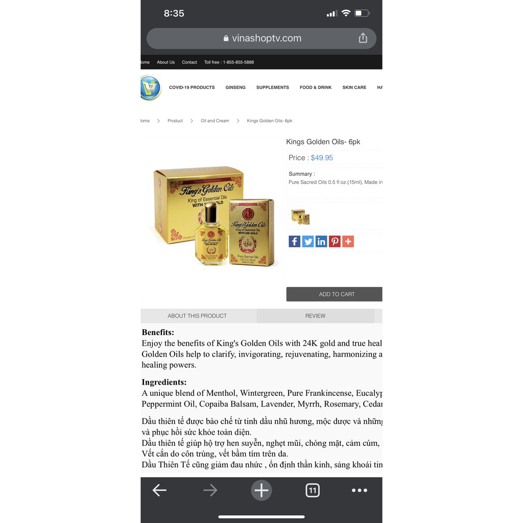 DẦU THIÊN TUẾ - KING GOLDEN OILS