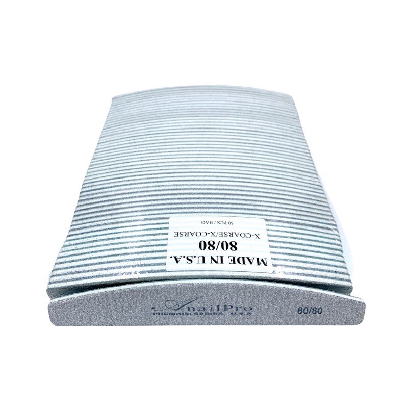 Dũa Móng Tay Móng Gel Nail ForPro Nhám Mỹ 80/80 Dạng Cong Bầu