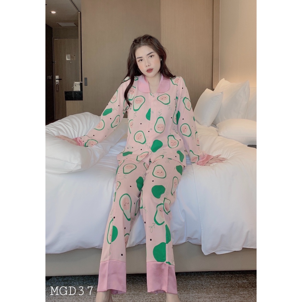 Đồ Bộ Mặc Nhà Nữ - Bộ Pijama Lụa Nữ Cao Cấp Kiểu Dáng Hàn Quốc Sang Chảnh Dễ Thương Cực HOT