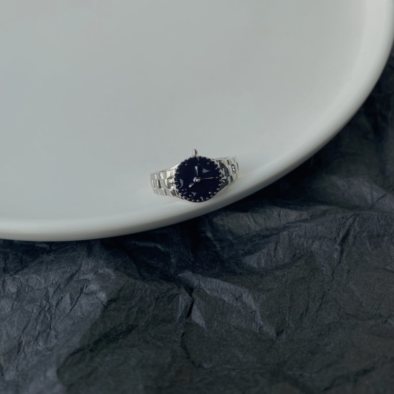 Nhẫn Hình Đồng Hồ Đeo Tay Đơn Giản Cá Tính Phong Cách Hiphop Thời Trang