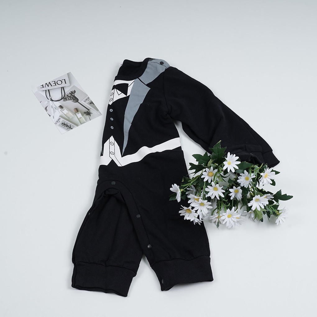 Bộ body cho bé sleep công tử áo liền quần cotton xuất dư quần áo mùa đông sơ sinh body liền tất bé trai bé gái shop NEM