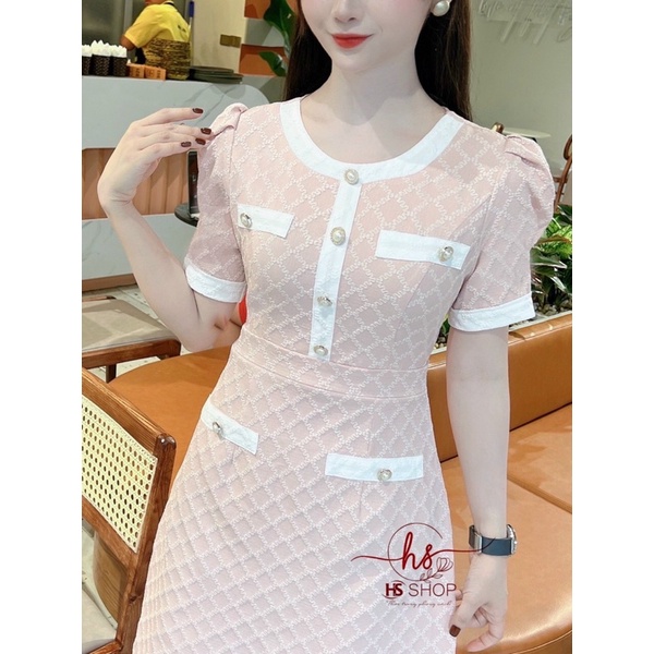 Váy nữ tay cộc hàng thiết kế tiểu thư đẹp