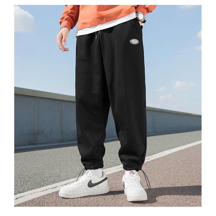 [ XẢ KHO ] Quần Jogger NỈ DÂY rút  Nam nữ Dáng Thể Thao nỉ DREM 2 MÀU ĐEN XÁM