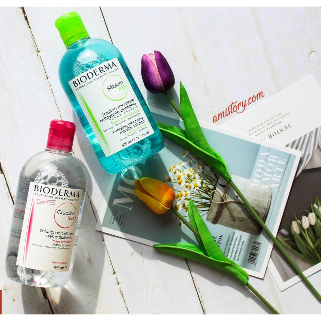Nước tẩy trang Bioderma 500ml siêu sạch da, sạch nhờn, se lỗ chân lông của Pháp