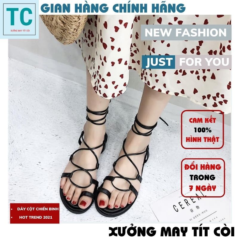 Sandal chiến binh ,Sandal Dây Cột Chiến Binh Thời Trang Siêu Phẩm Trend 2021 có thể buộc dây nhiều kiểu siêu xinh