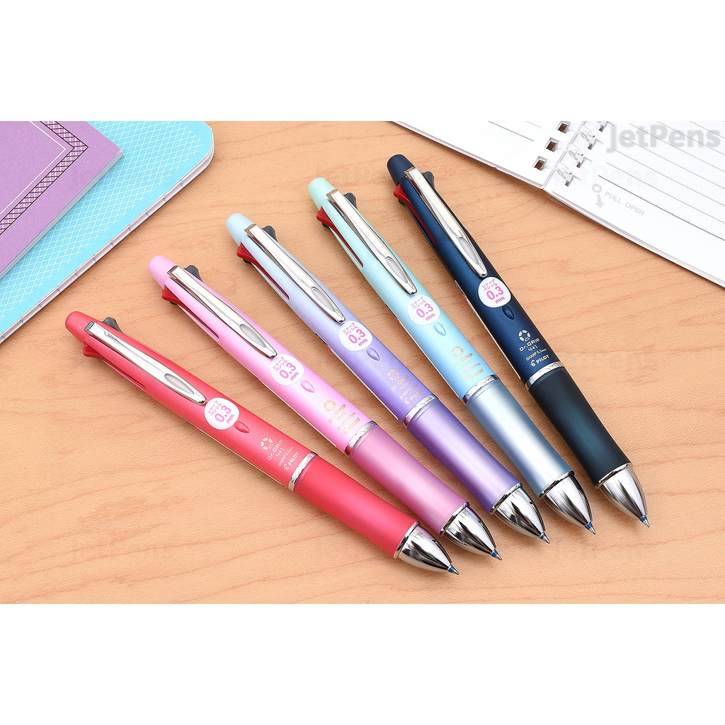 Bút nhiều ngòi Pilot Dr. Grip Gradation Lavender siêu êm BKHDF1SEF3-GLA 4 màu mực + 1 ngòi chì