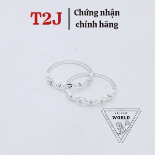 Nhẫn Bạc Nữ 925 Kiểu Giáng Đơn Giản Nhỏ Nhẹ - Bạc Ta SILVER WORLD Thương Hiệu T2J