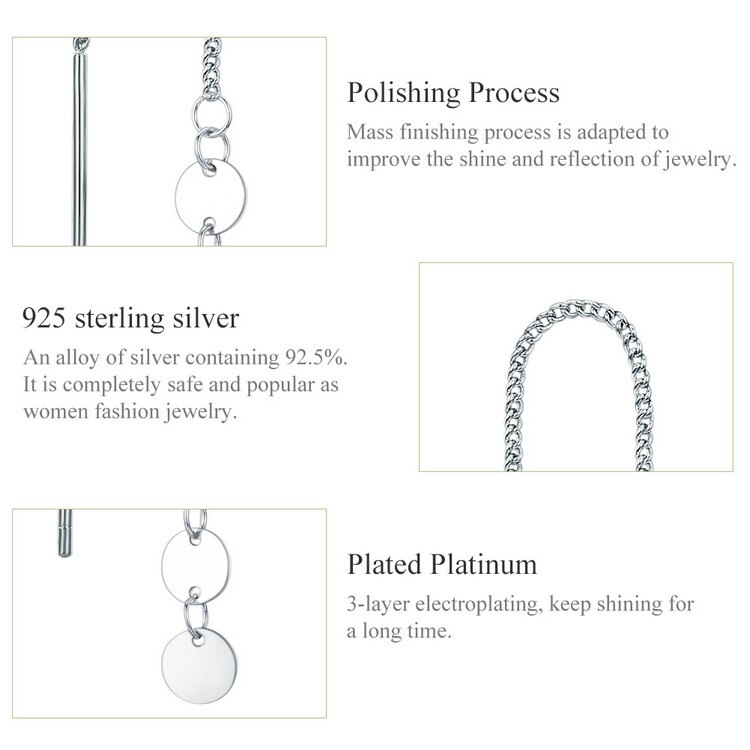 Bông Tai Bamoer Dáng Dài Chất Liệu Bạc 925 SCE687 Cho Nữ