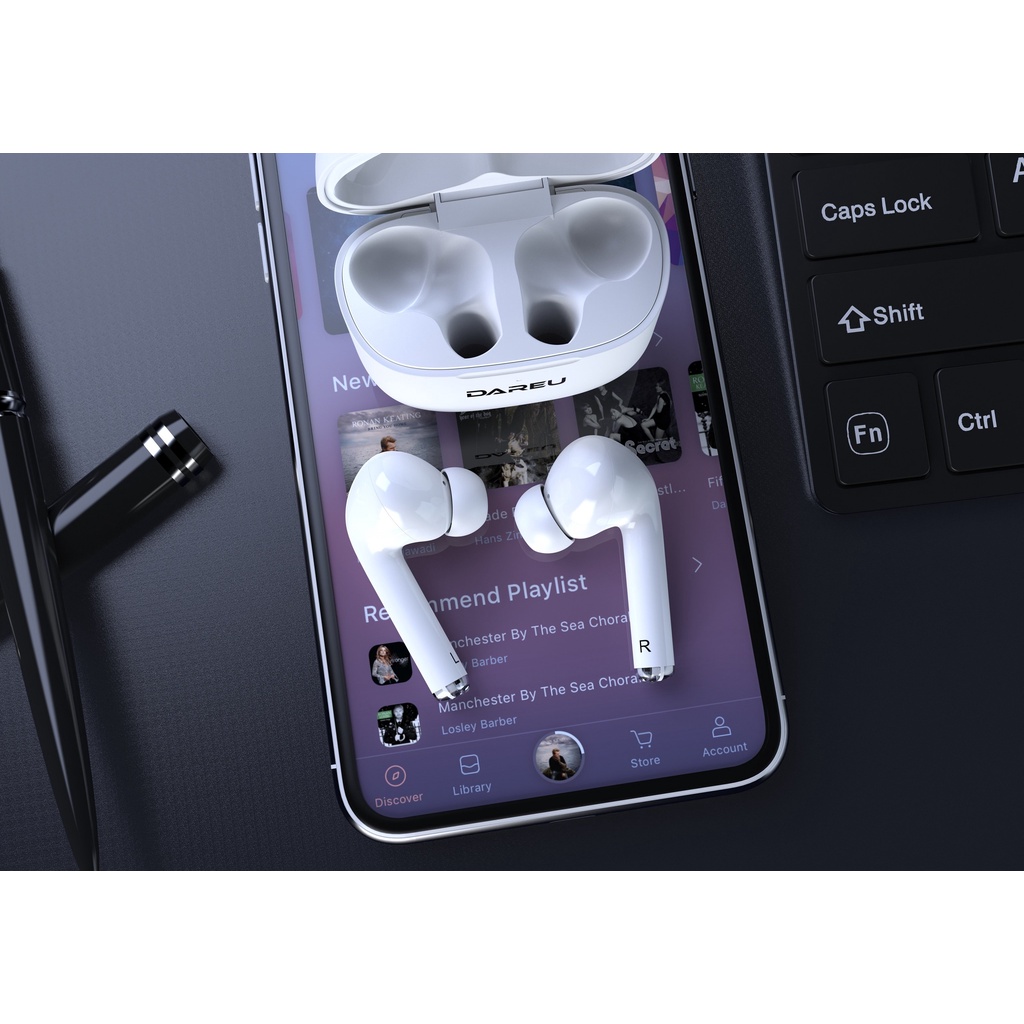 Tai nghe không dây nhét tai True Wireless DAREU D5 TWS EARBUDS ANC / Bluetooth 5.0/ 400mAh/ IPX4
