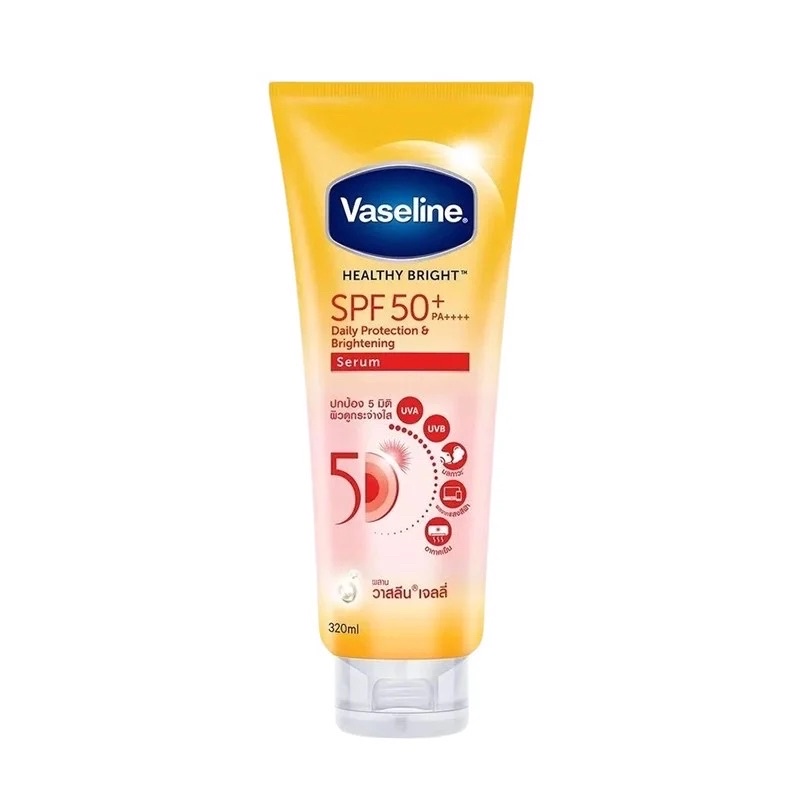 Kem dưỡng thể Vaseline 50x Serum chống nắng cơ thể  bảo vệ da với SPF 50+ PA++++ giúp da sáng hơn gấp 2X 320ml