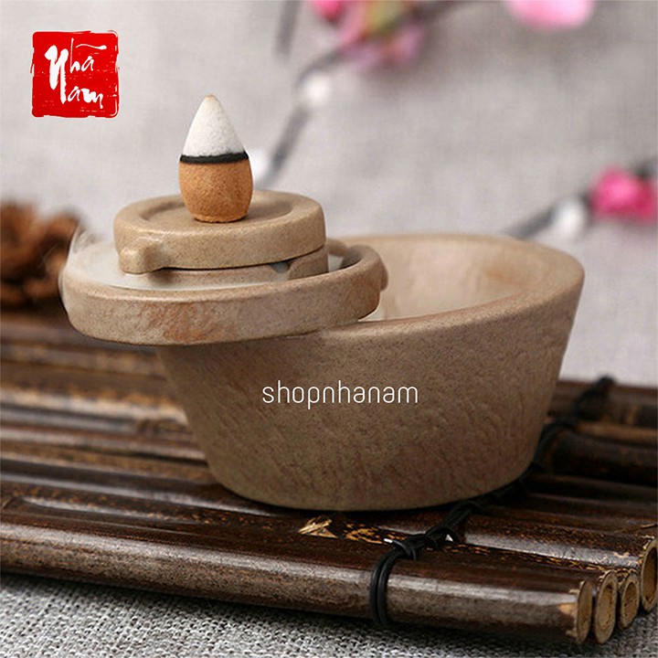 [Bán sỉ] Thác khói trầm hương để bàn thác cối xay TKSP_26 tặng 1 nụ trầm