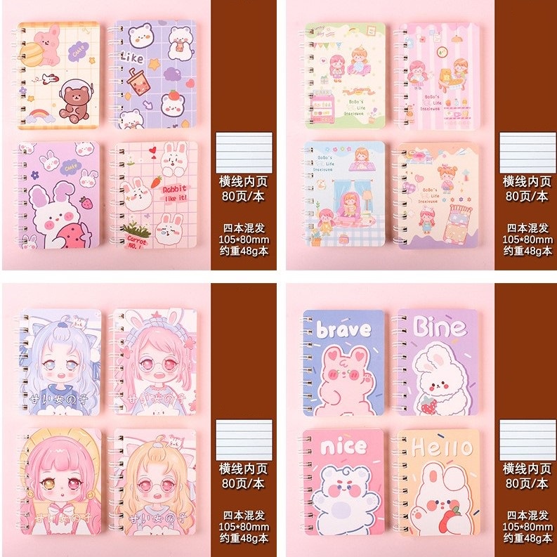 Sổ tay Lò xo khổ A7 Pison, sổ ghi chú mini dễ thương 10.5*8cm - 1 cuốn