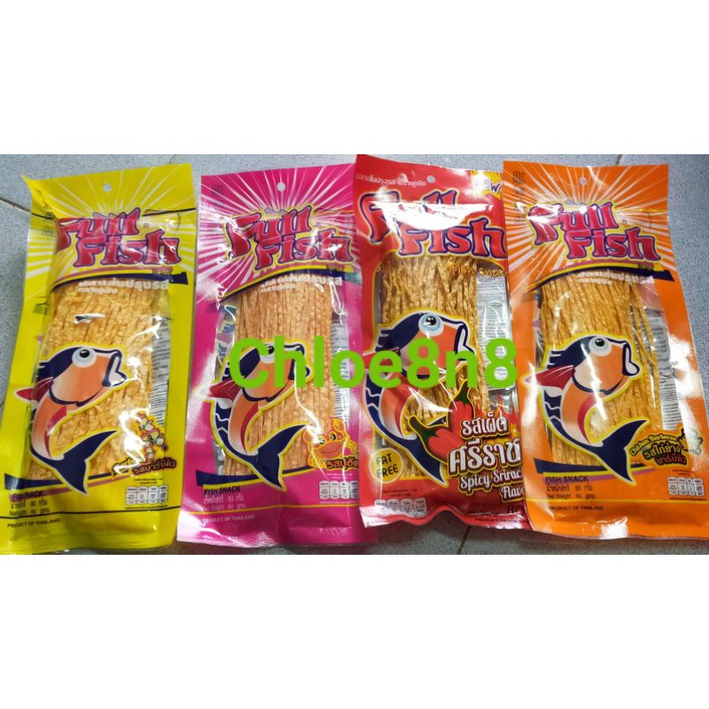 Cá khô sợi Full Fish vị Cay, vị BBQ, vị Gà Nướng Và vị Cua 80g Thái Lan