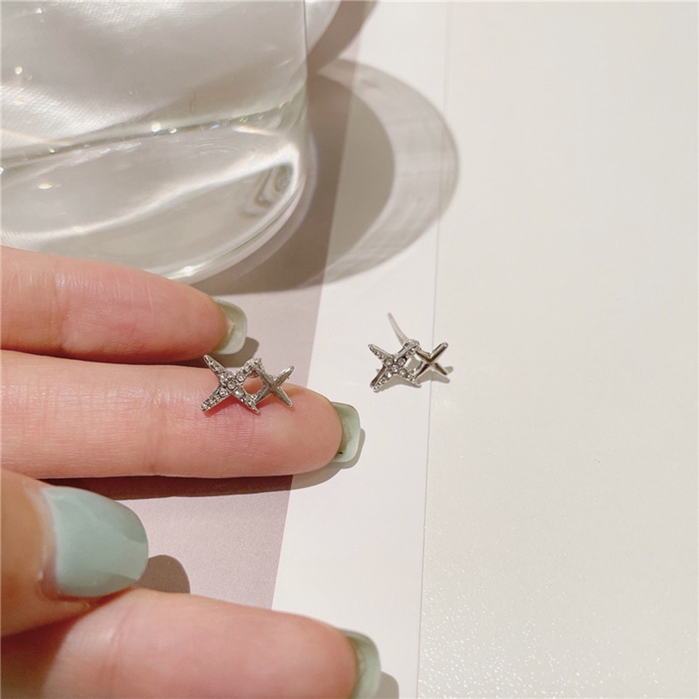 Khuyên Tai Hình Ngôi Sao Đính Đá Zircon Thời Trang