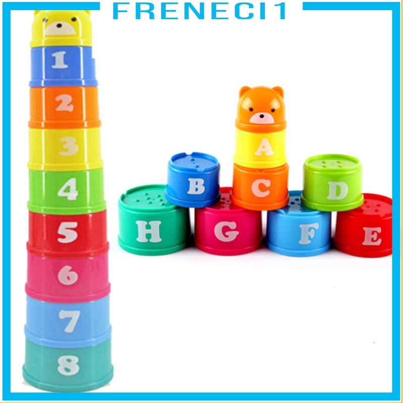 Bộ Đồ Chơi Cốc Xếp Chồng Bằng Nhựa Màu Cầu Vồng Freneci1 Cho Bé
