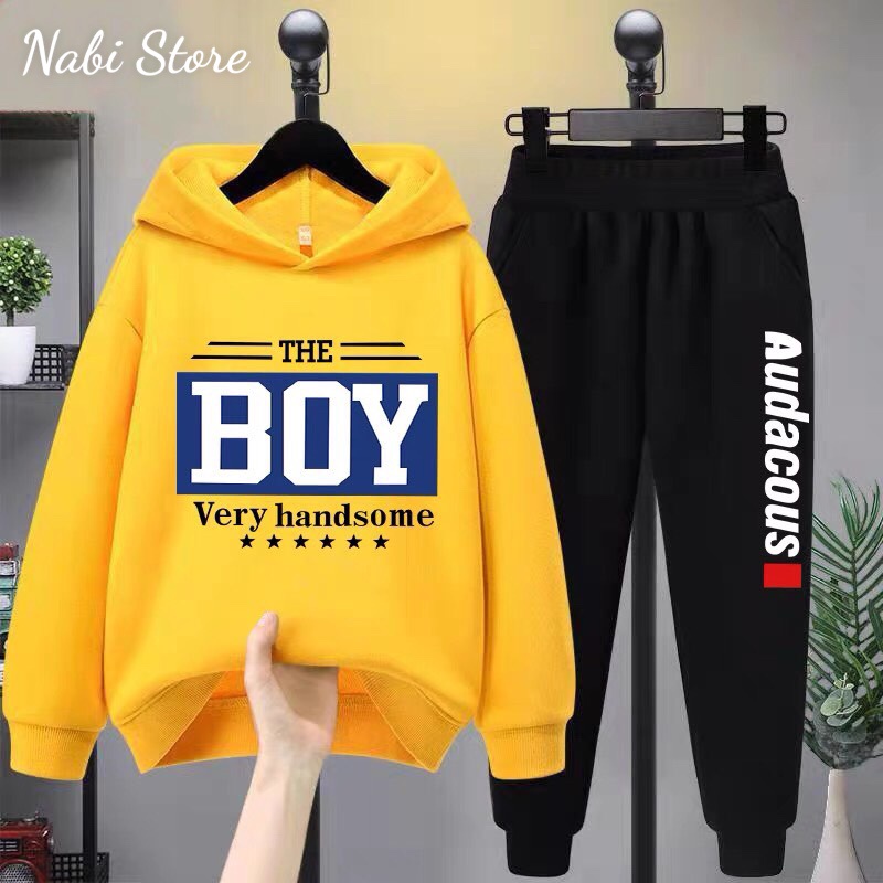 Bộ quần áo BOY nỉ bé trai thu đông 18-40kg. Bộ đồ nỉ dành cho bé 5-14 tuổi.