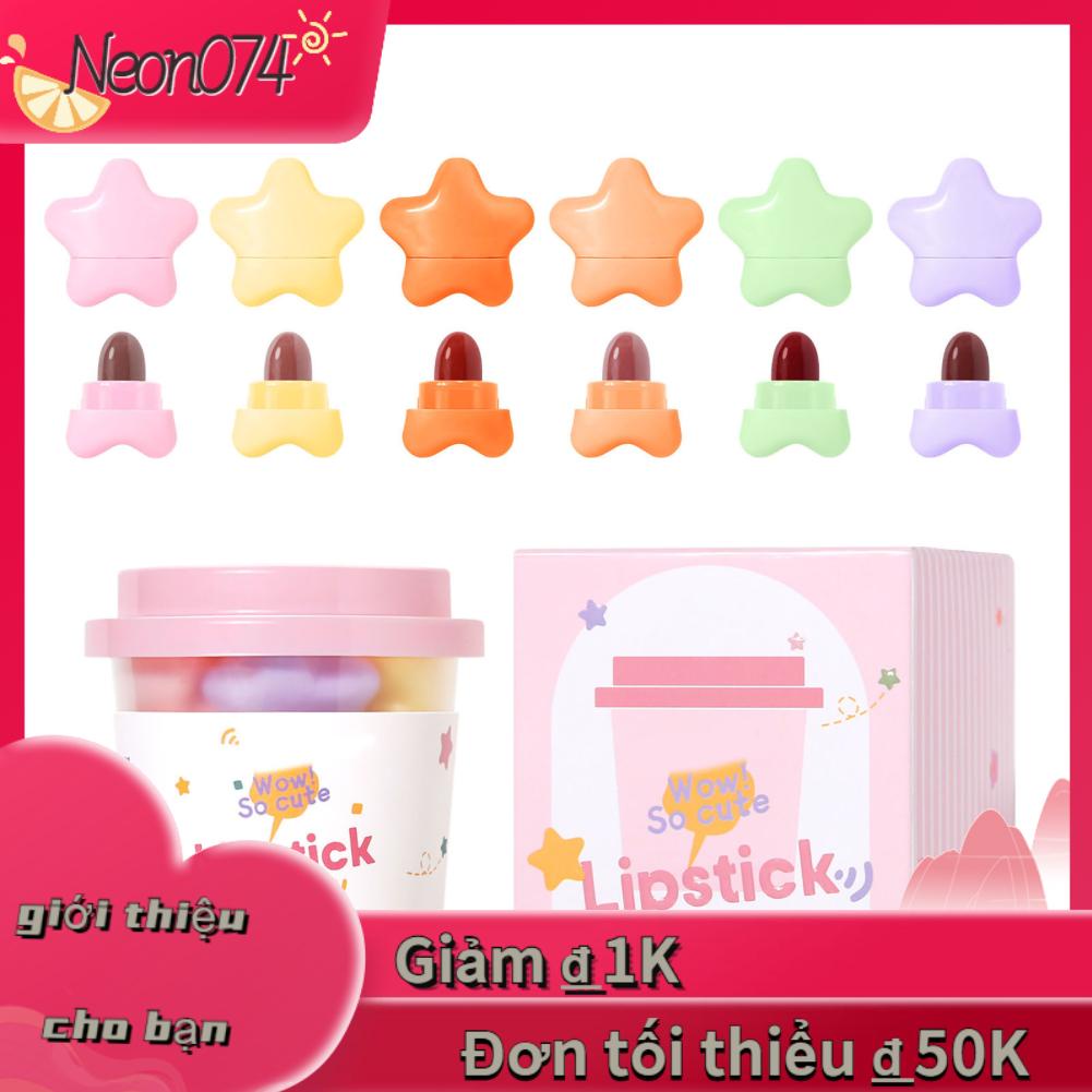Neon074 Mini Matte Lipstick Set Phụ nữ Trang điểm Lâu dài Viên nén Son môi Sắc tố Mỹ phẩm Quà tặng sinh nhật