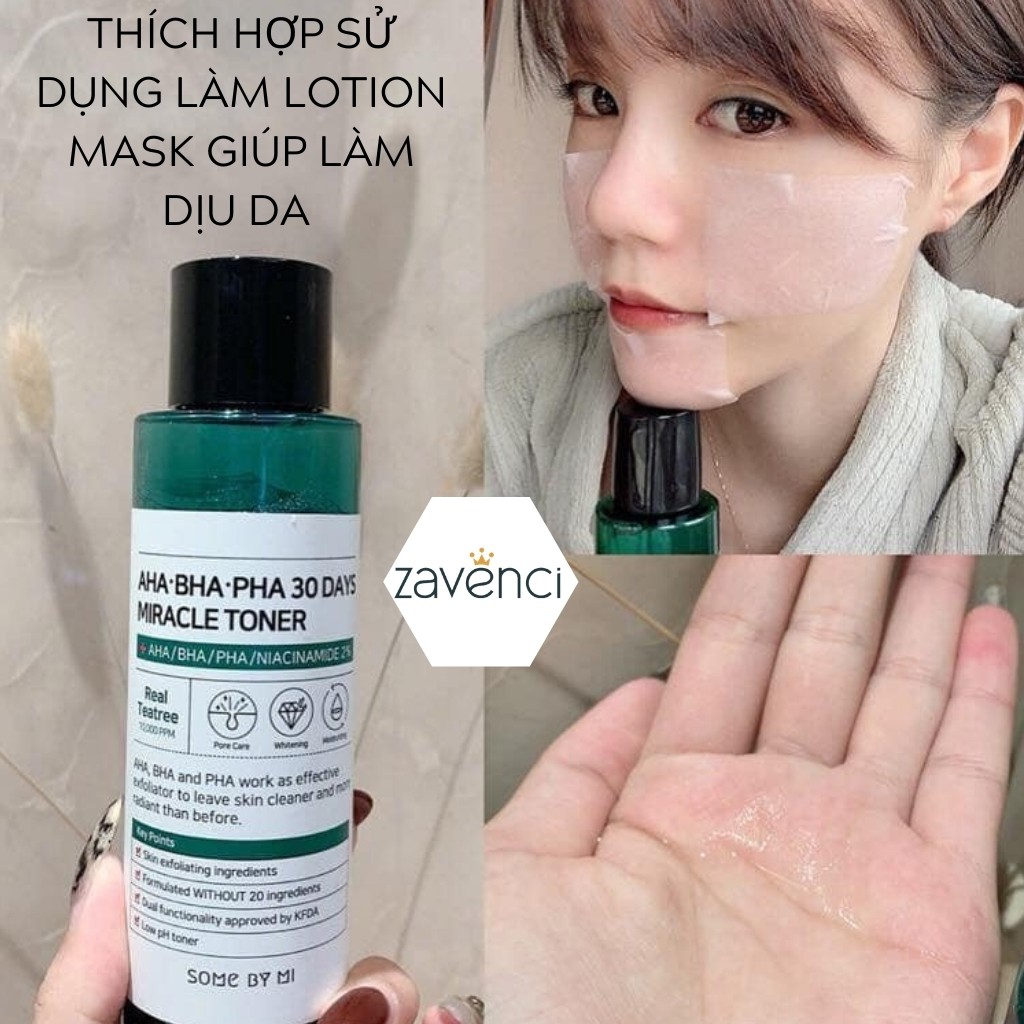 Nước hoa hồng SOME BY MI AHA-BHA-PHA 30 Days Miracle Toner sạch mụn 150ml - Zavenci