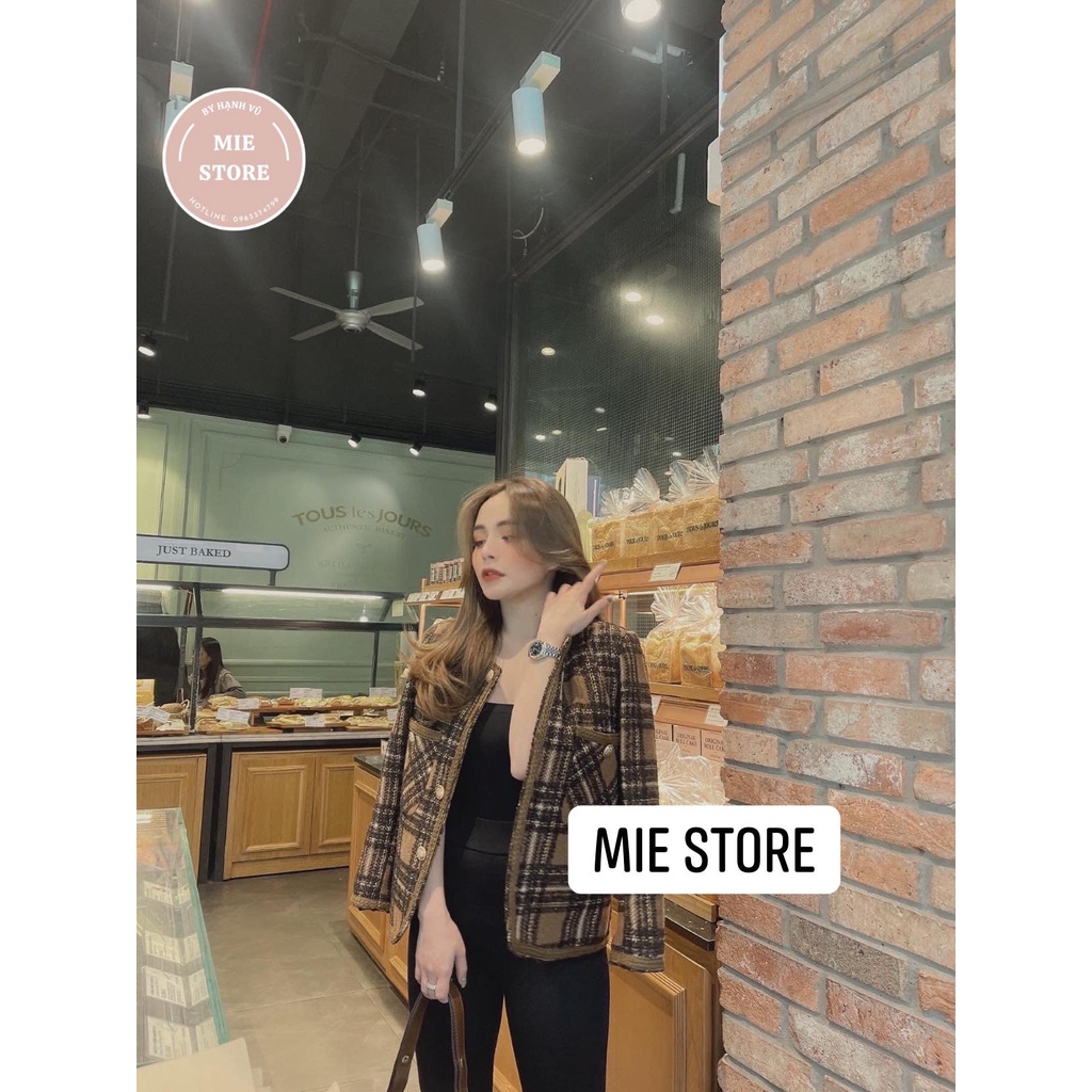 Áo dạ tweed nhũ chìm màu nâu siêu tây | BigBuy360 - bigbuy360.vn