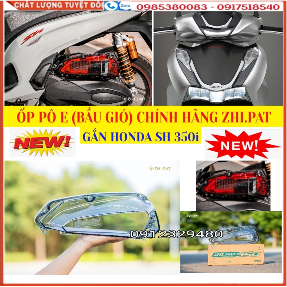 Ốp Bầu Gió (Ốp Pô E) Màu Đen Khói Và Trắng Trong Suốt, Hàng Chính Hãng Zhi.Pat Cho Honda SH 350i