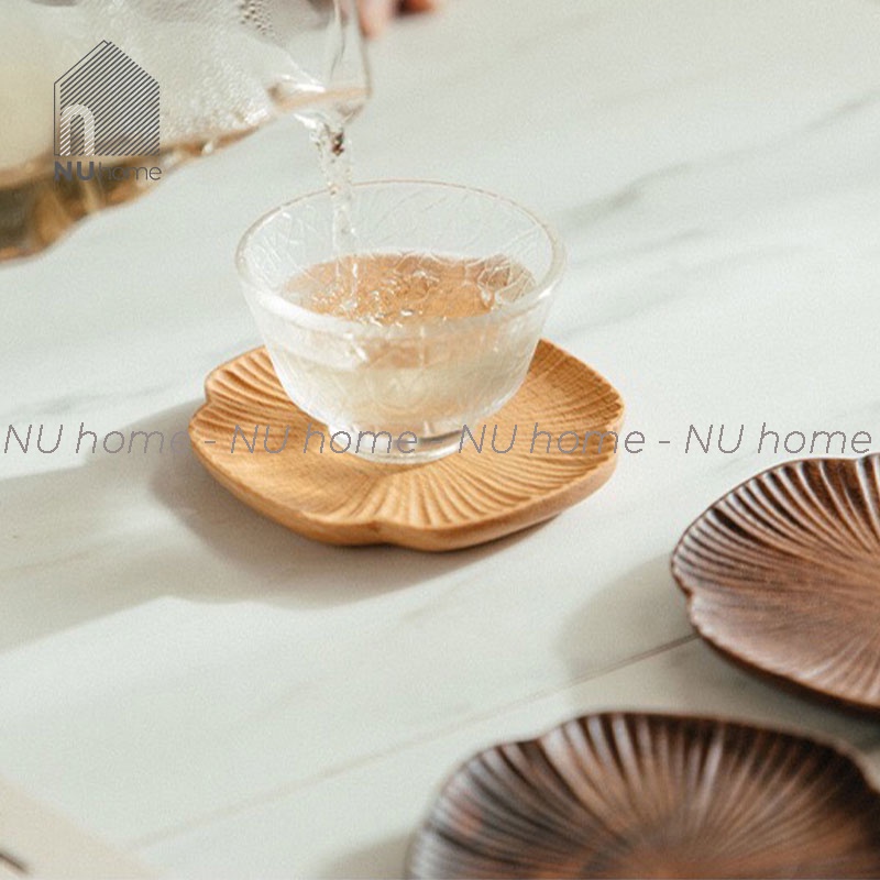nuhome.vn | Đế lót ly phong cách Nhật - Rasu, được sản xuất bằng phương pháp đục thủ công với chất liệu gỗ cấp