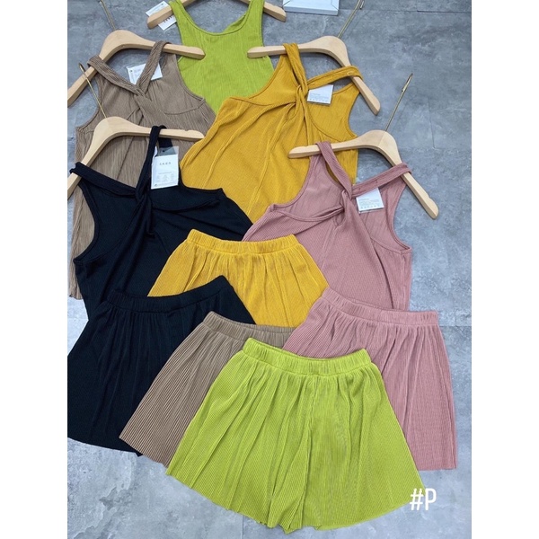 SET Áo dập ly xoắn thời trang kèm Quần short ngắn⚡️5 màu ảnh thật | BigBuy360 - bigbuy360.vn