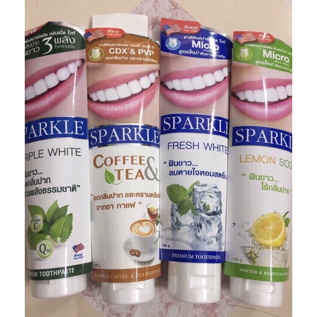 Combo 2 Kem đánh trắng răng Sparkle 100gr+60gr Thái Lan HSD 6/2024