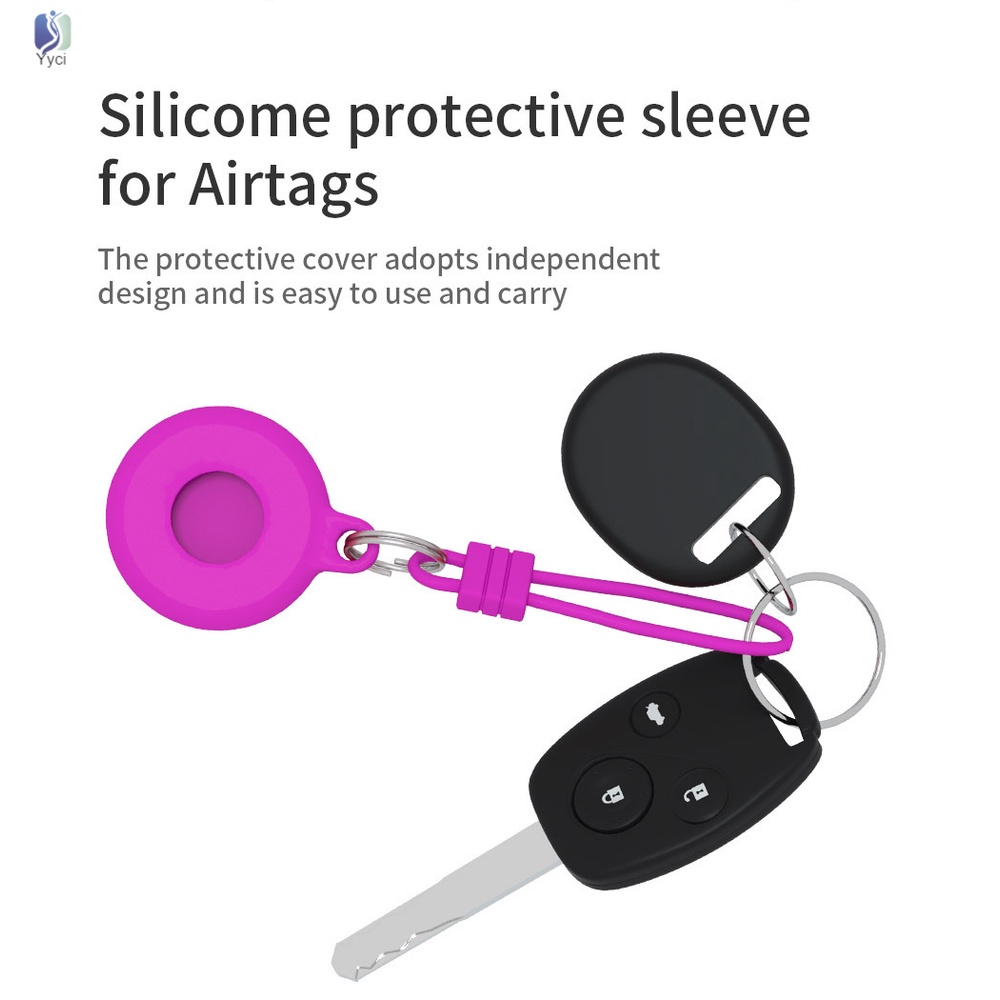 Vỏ bảo vệ hộp sạc tai nghe Airtags bằng silicon kèm dây đeo và móc xỏ ngón tiện dụng | BigBuy360 - bigbuy360.vn