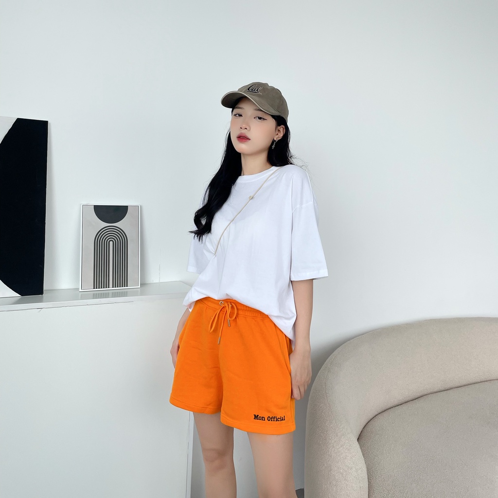 Quần Short Nữ Mon Chất Vải Nỉ Cua Thêu Mon Official SS0322