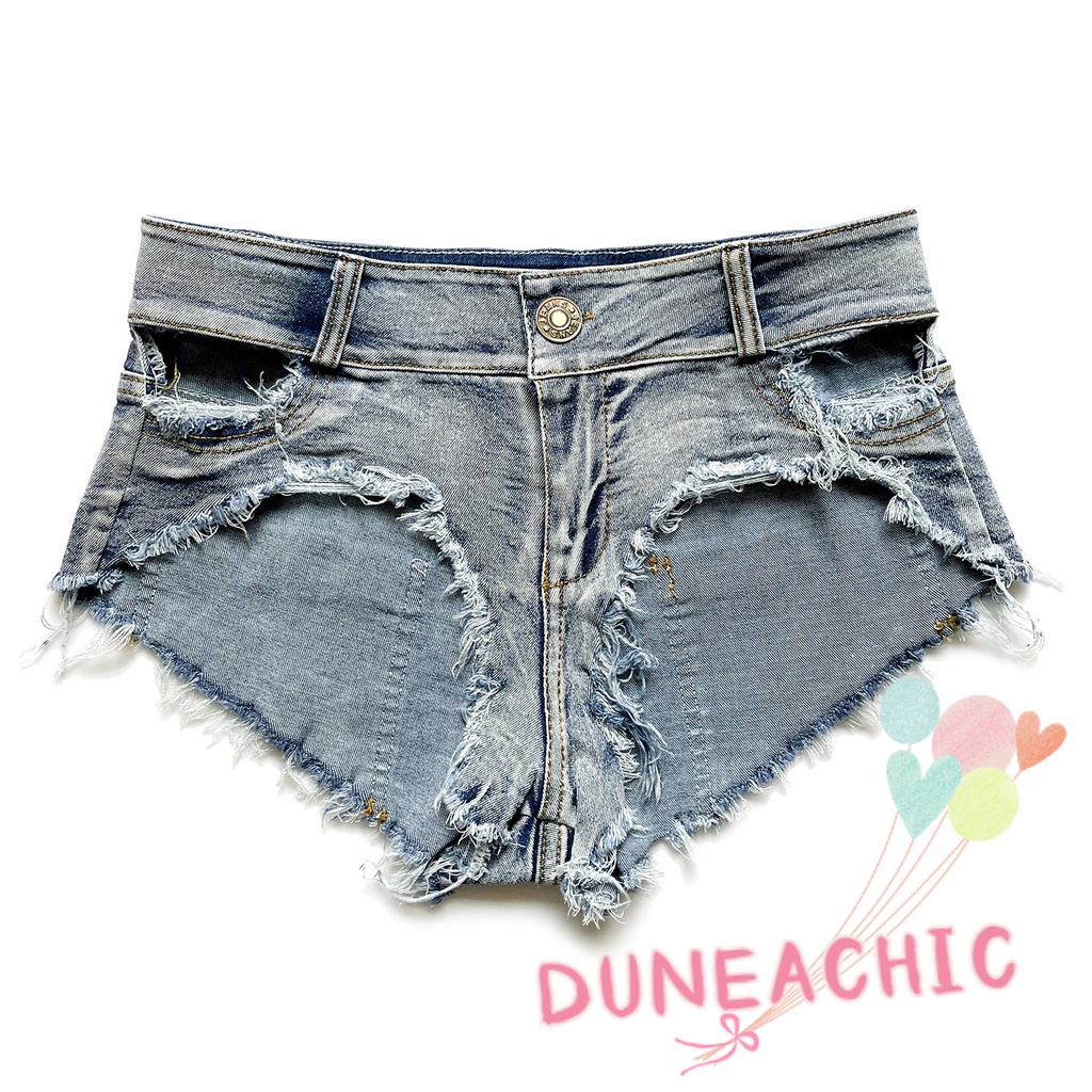 DUNEA Quần Short Denim Cạp Cao Sexy Của Phụ Nữ Plus Size DUNEA