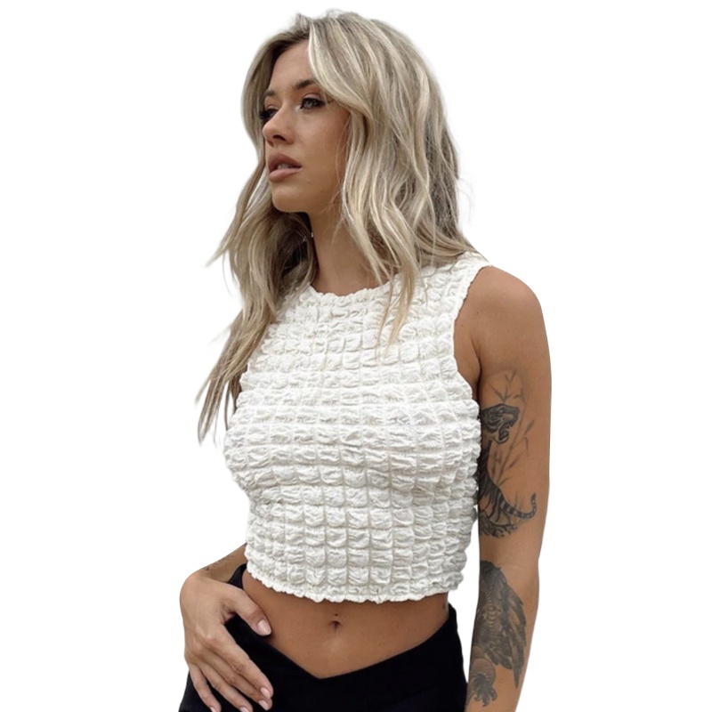 Youyo Áo Croptop Sát Nách Cổ Tròn Ôm Dáng Gợi Cảm Ngọt Ngào Cho Nữ