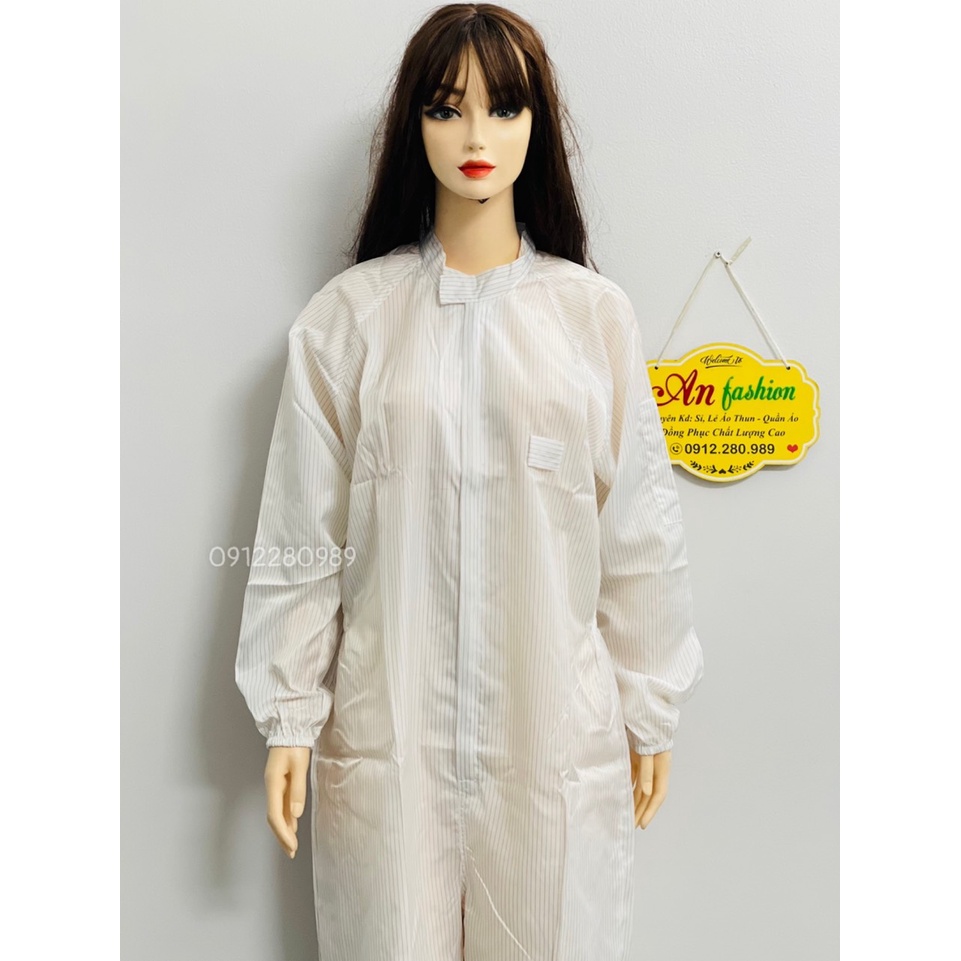 Quần áo liền thân chống tĩnh điện phòng sạch phòng lab _ Hình chụp thật