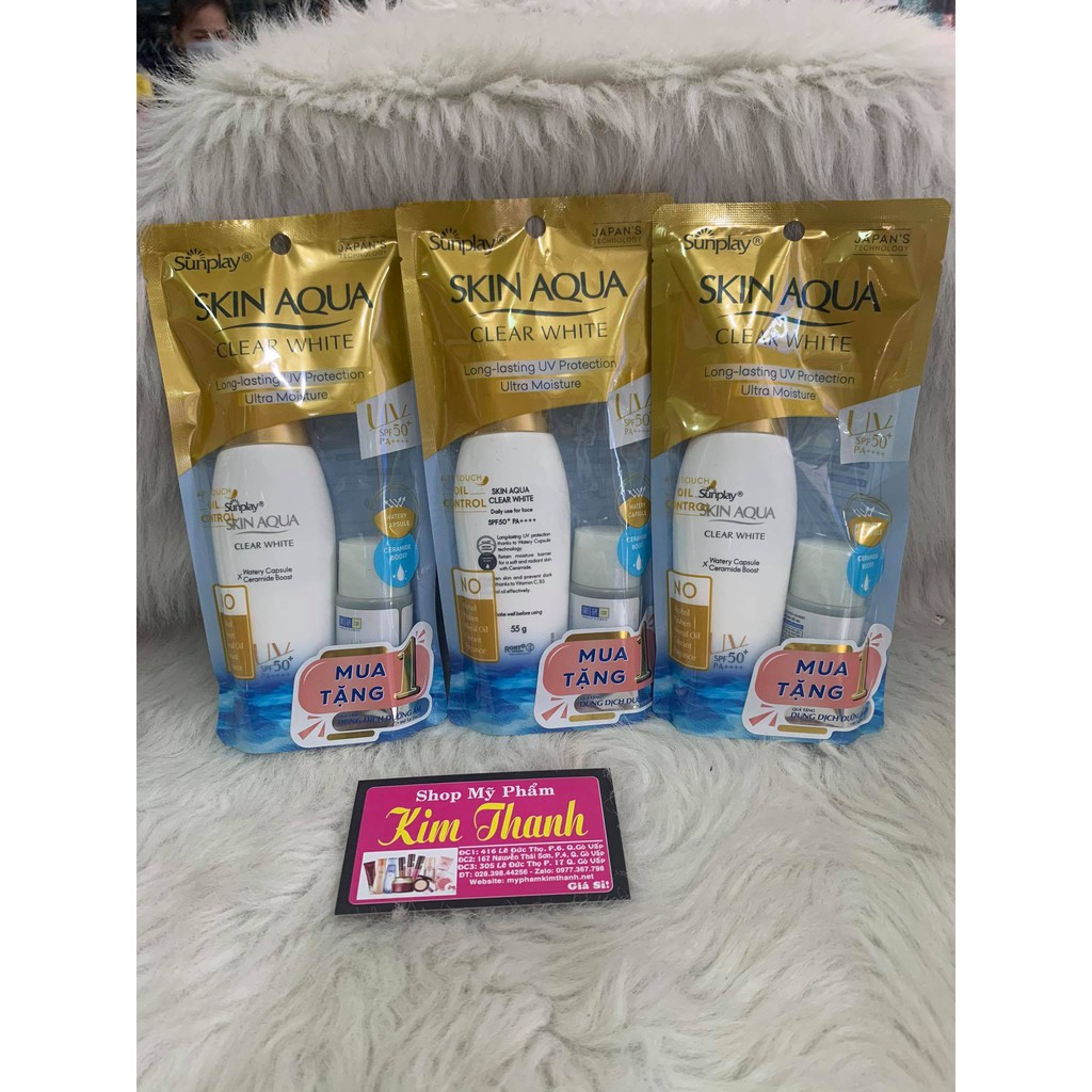 [Mã COS1904 giảm 8% đơn 300K] Sữa Chống Nắng Dưỡng Trắng Sunplay Skin Aqua Clear White SPF50 loại 55g | BigBuy360 - bigbuy360.vn