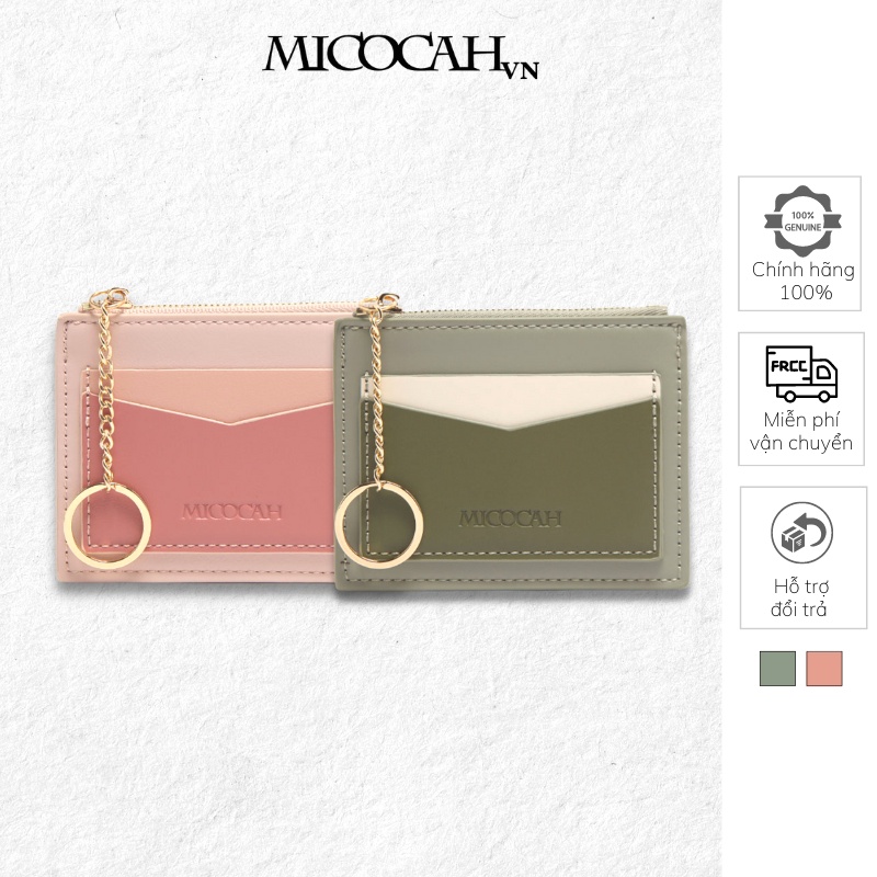Ví nữ mini đựng thẻ cầm tay card holder cao cấp EL002 Micocah chính hãng