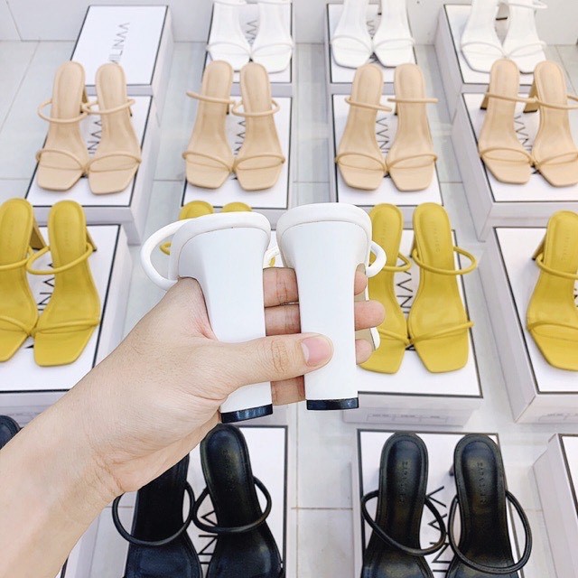Guốc Sandal cao gót nữ quai bún siêu rẻ 9p mới nhất - s65