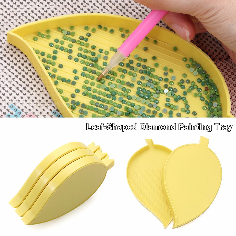 Khay Nhựa Hình Chiếc Lá Dùng Để Đựng Đá Trang Trí Móng Tay Tiện Lợi