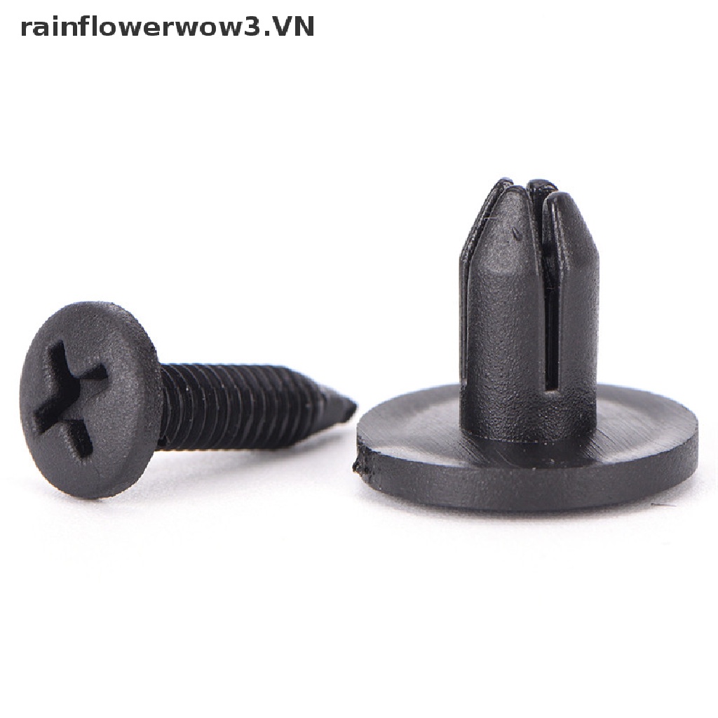 FENDER Set 50 Đinh Tán Nhựa Màu Đen 6Mm Chuyên Dụng Cho Cản Trước Xe Hơi